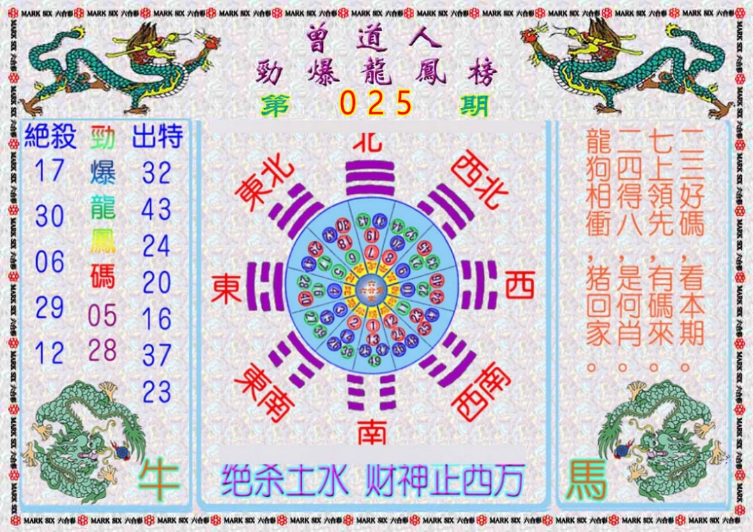 025期曾道人劲爆龙凤榜[图]