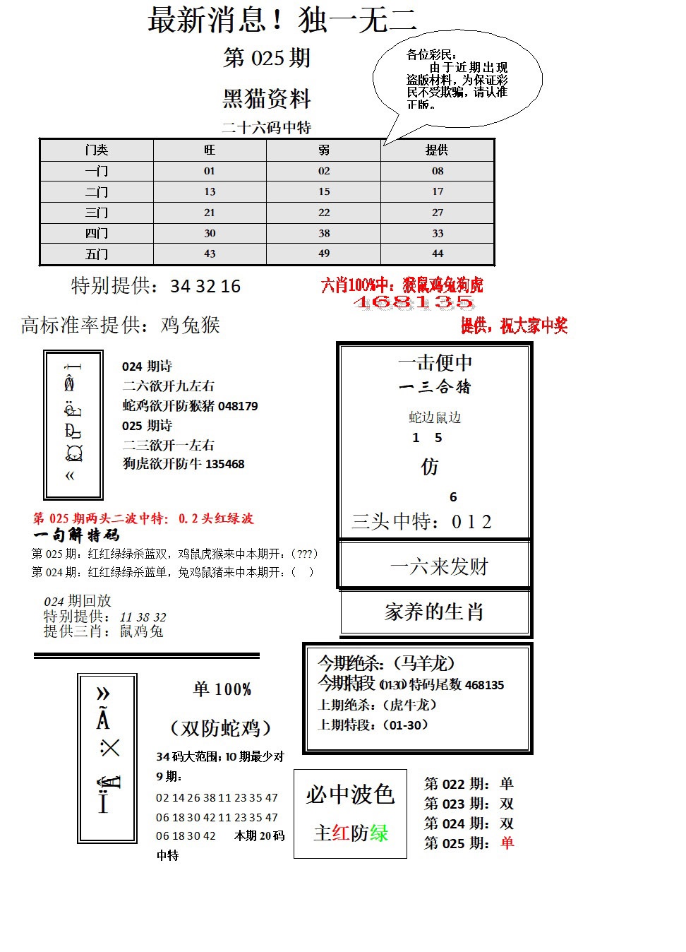025期独一无二[图]